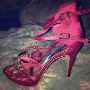 Bebe Pink Bow Heels
